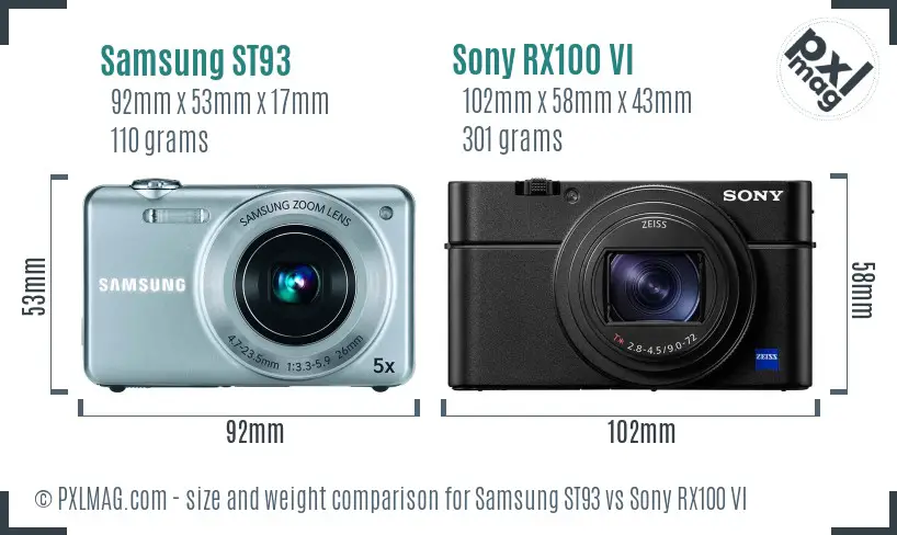 Samsung ST93 vs Sony RX100 VI size comparison Samsung ST93 vs Sony RX100 VI size comparison