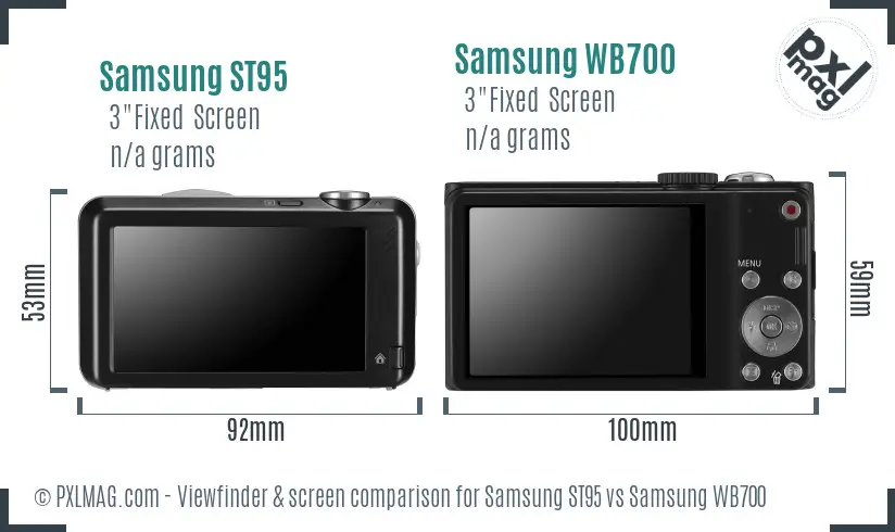 Samsung ST95 vs Samsung WB700 Screen and Viewfinder comparison