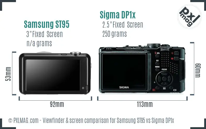 Samsung ST95 vs Sigma DP1x Screen and Viewfinder comparison Samsung ST95 vs Sigma DP1x Screen and Viewfinder comparison