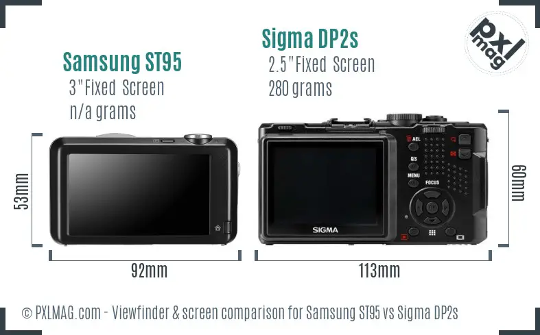 Samsung ST95 vs Sigma DP2s Screen and Viewfinder comparison Samsung ST95 vs Sigma DP2s Screen and Viewfinder comparison