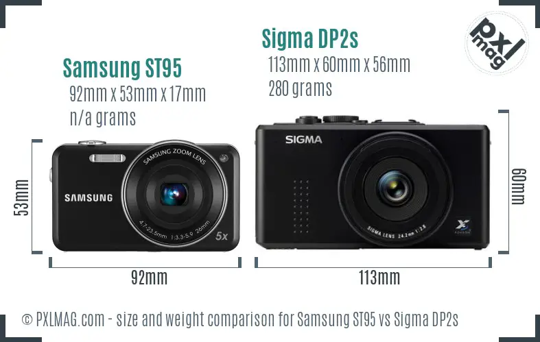 Samsung ST95 vs Sigma DP2s size comparison Samsung ST95 vs Sigma DP2s size comparison