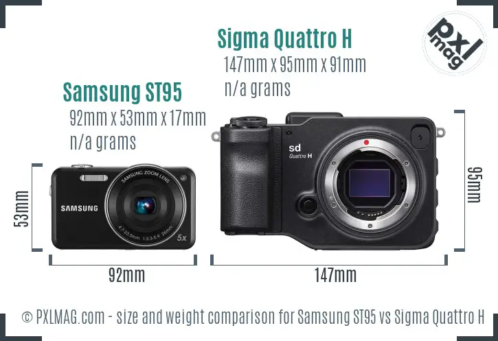Samsung ST95 vs Sigma Quattro H size comparison Samsung ST95 vs Sigma Quattro H size comparison