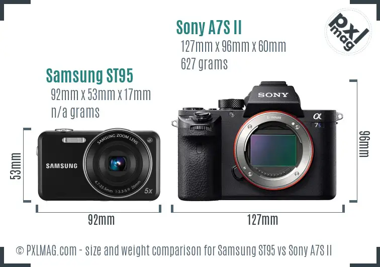 Samsung ST95 vs Sony A7S II size comparison