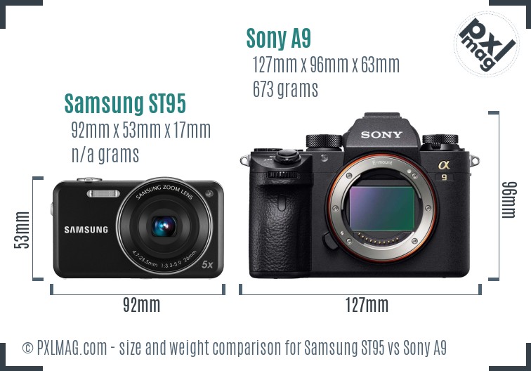 Samsung ST95 vs Sony A9 size comparison Samsung ST95 vs Sony A9 size comparison