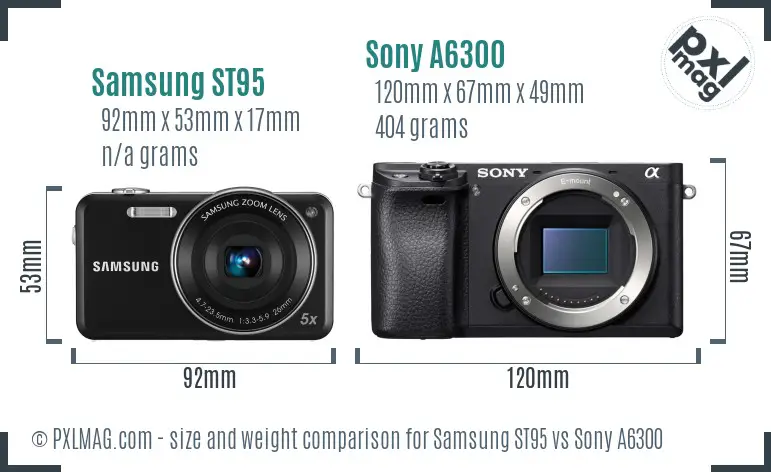 Samsung ST95 vs Sony A6300 size comparison Samsung ST95 vs Sony A6300 size comparison