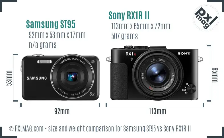Samsung ST95 vs Sony RX1R II size comparison Samsung ST95 vs Sony RX1R II size comparison