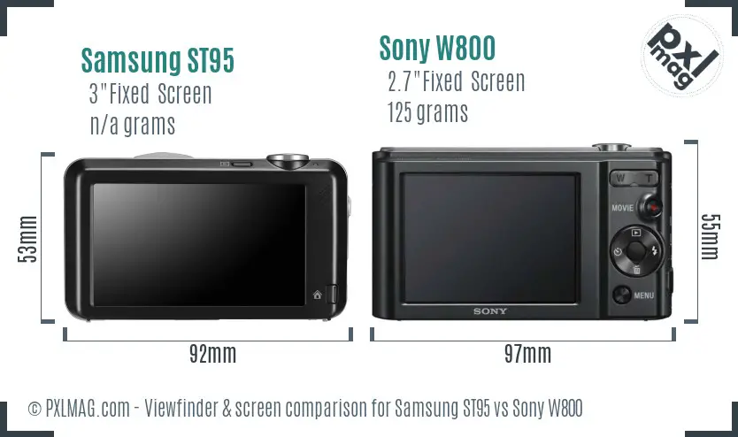 Samsung ST95 vs Sony W800 Screen and Viewfinder comparison Samsung ST95 vs Sony W800 Screen and Viewfinder comparison