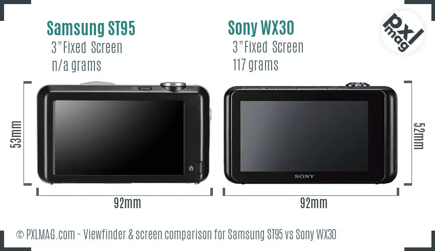 Samsung ST95 vs Sony WX30 Screen and Viewfinder comparison Samsung ST95 vs Sony WX30 Screen and Viewfinder comparison