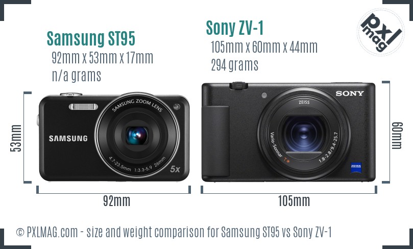 Samsung ST95 vs Sony ZV-1 size comparison Samsung ST95 vs Sony ZV-1 size comparison