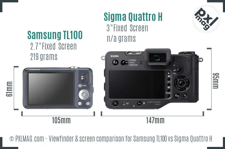 Samsung TL100 vs Sigma Quattro H Screen and Viewfinder comparison