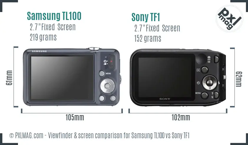 Samsung TL100 vs Sony TF1 Screen and Viewfinder comparison