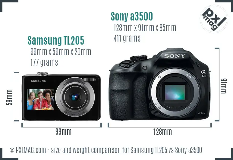 Samsung TL205 vs Sony a3500 size comparison Samsung TL205 vs Sony a3500 size comparison