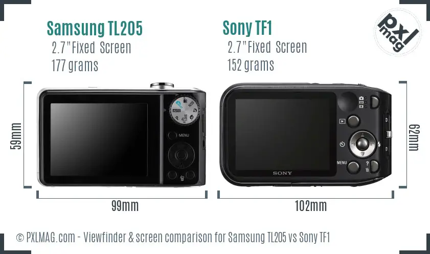 Samsung TL205 vs Sony TF1 Screen and Viewfinder comparison Samsung TL205 vs Sony TF1 Screen and Viewfinder comparison