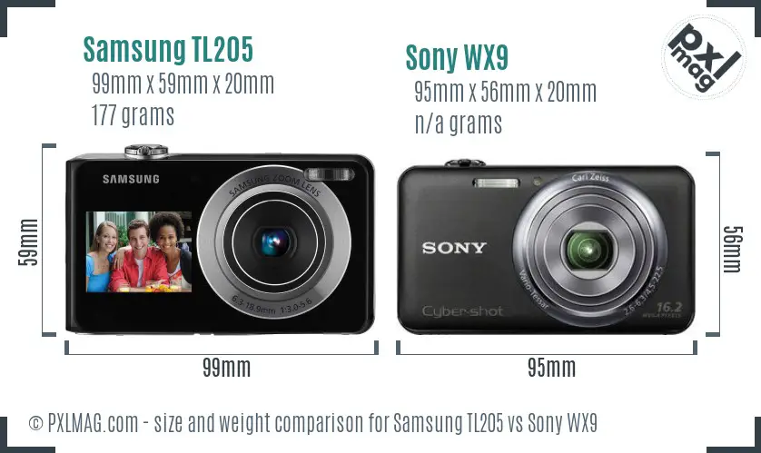 Samsung TL205 vs Sony WX9 size comparison Samsung TL205 vs Sony WX9 size comparison
