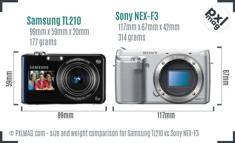 Samsung TL210 vs Sony NEX-F3 size comparison Samsung TL210 vs Sony NEX-F3 size comparison