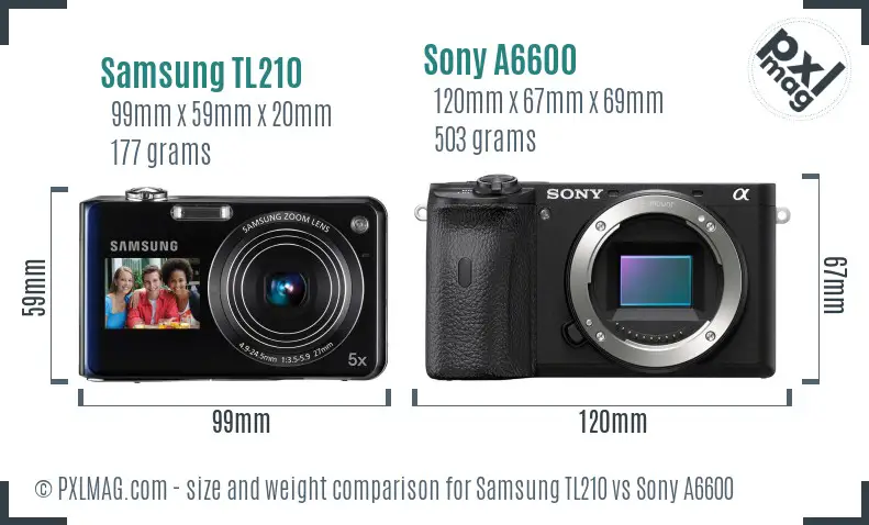Samsung TL210 vs Sony A6600 size comparison Samsung TL210 vs Sony A6600 size comparison