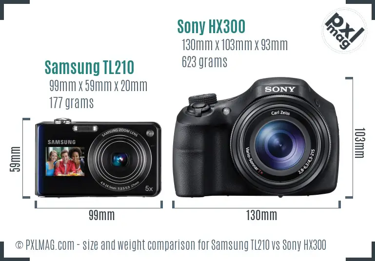 Samsung TL210 vs Sony HX300 size comparison Samsung TL210 vs Sony HX300 size comparison