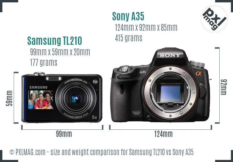 Samsung TL210 vs Sony A35 size comparison Samsung TL210 vs Sony A35 size comparison
