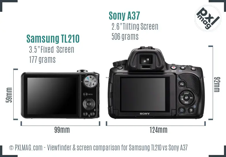 Samsung TL210 vs Sony A37 Screen and Viewfinder comparison Samsung TL210 vs Sony A37 Screen and Viewfinder comparison
