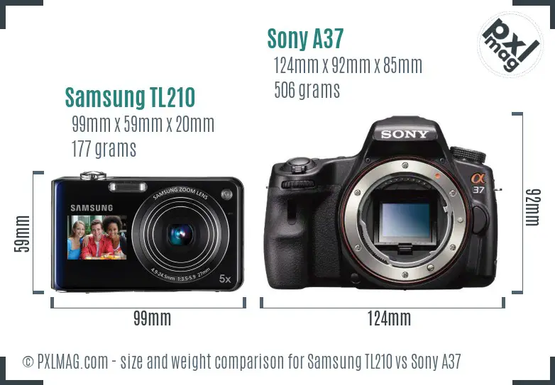 Samsung TL210 vs Sony A37 size comparison Samsung TL210 vs Sony A37 size comparison