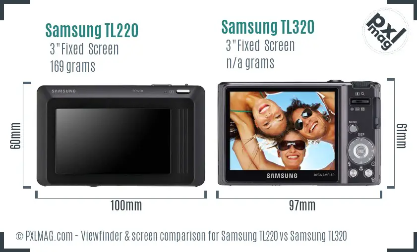 Samsung TL220 vs Samsung TL320 Screen and Viewfinder comparison