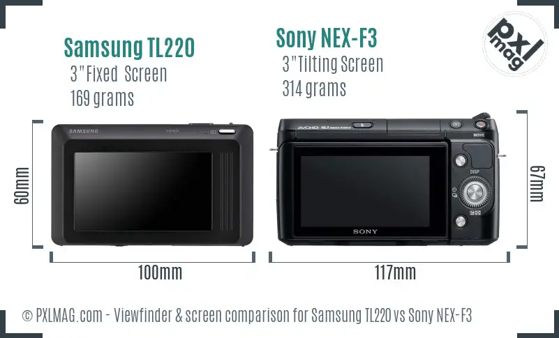 Samsung TL220 vs Sony NEX-F3 Screen and Viewfinder comparison Samsung TL220 vs Sony NEX-F3 Screen and Viewfinder comparison