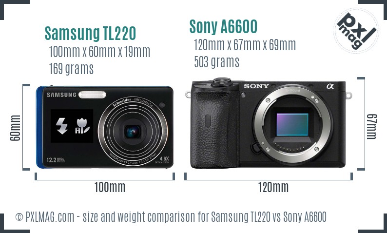 Samsung TL220 vs Sony A6600 size comparison Samsung TL220 vs Sony A6600 size comparison