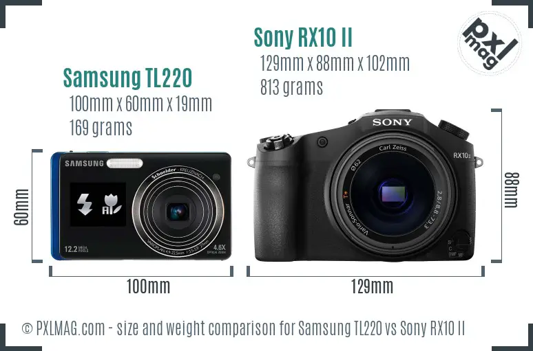 Samsung TL220 vs Sony RX10 II size comparison Samsung TL220 vs Sony RX10 II size comparison