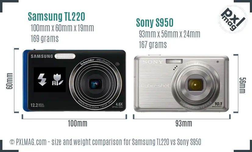 Samsung TL220 vs Sony S950 size comparison Samsung TL220 vs Sony S950 size comparison