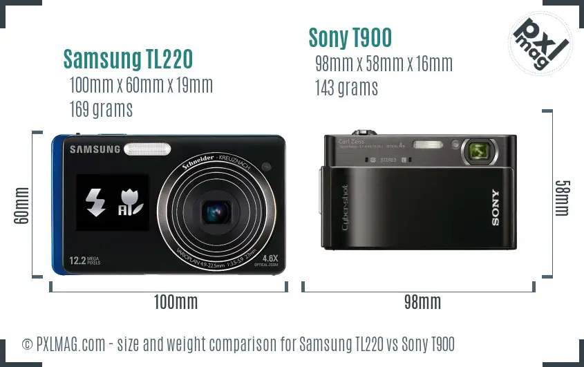 Samsung TL220 vs Sony T900 size comparison Samsung TL220 vs Sony T900 size comparison