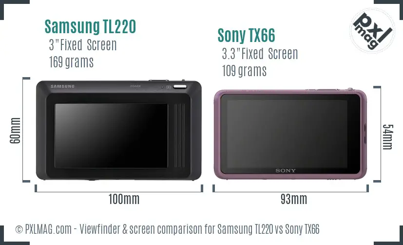 Samsung TL220 vs Sony TX66 Screen and Viewfinder comparison Samsung TL220 vs Sony TX66 Screen and Viewfinder comparison