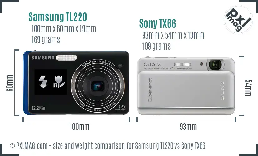 Samsung TL220 vs Sony TX66 size comparison Samsung TL220 vs Sony TX66 size comparison