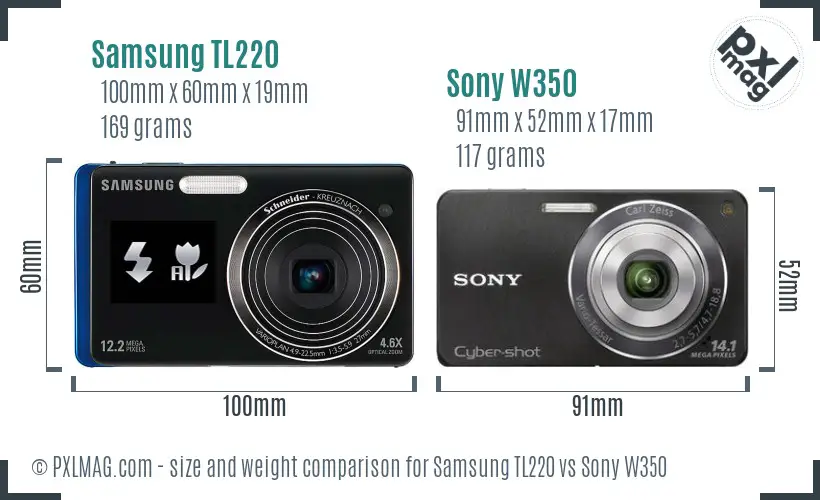 Samsung TL220 vs Sony W350 size comparison Samsung TL220 vs Sony W350 size comparison
