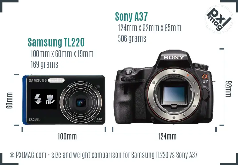 Samsung TL220 vs Sony A37 size comparison Samsung TL220 vs Sony A37 size comparison