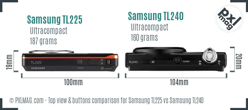 Samsung TL225 vs Samsung TL240 top view buttons comparison