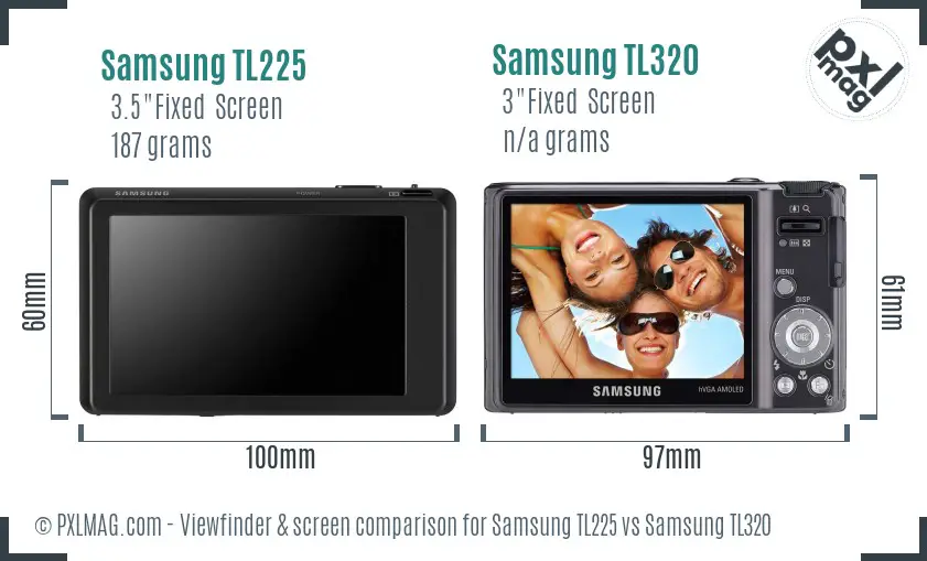 Samsung TL225 vs Samsung TL320 Screen and Viewfinder comparison