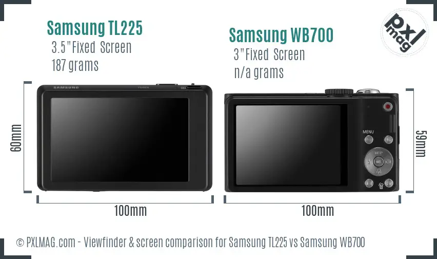 Samsung TL225 vs Samsung WB700 Screen and Viewfinder comparison Samsung TL225 vs Samsung WB700 Screen and Viewfinder comparison