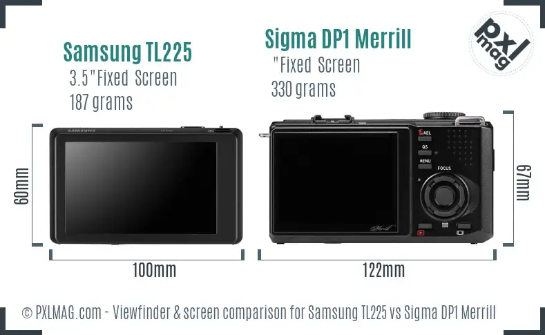 Samsung TL225 vs Sigma DP1 Merrill Screen and Viewfinder comparison Samsung TL225 vs Sigma DP1 Merrill Screen and Viewfinder comparison