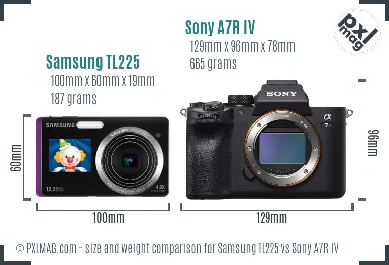 Samsung TL225 vs Sony A7R IV size comparison Samsung TL225 vs Sony A7R IV size comparison