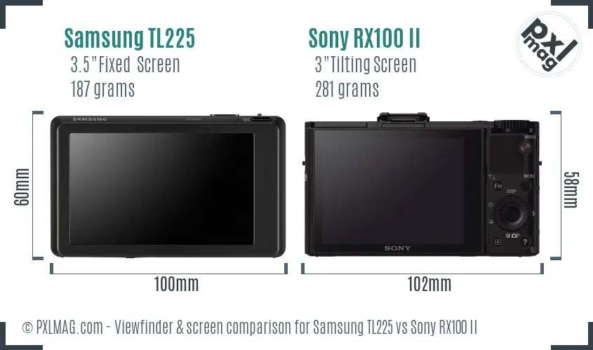 Samsung TL225 vs Sony RX100 II Screen and Viewfinder comparison Samsung TL225 vs Sony RX100 II Screen and Viewfinder comparison