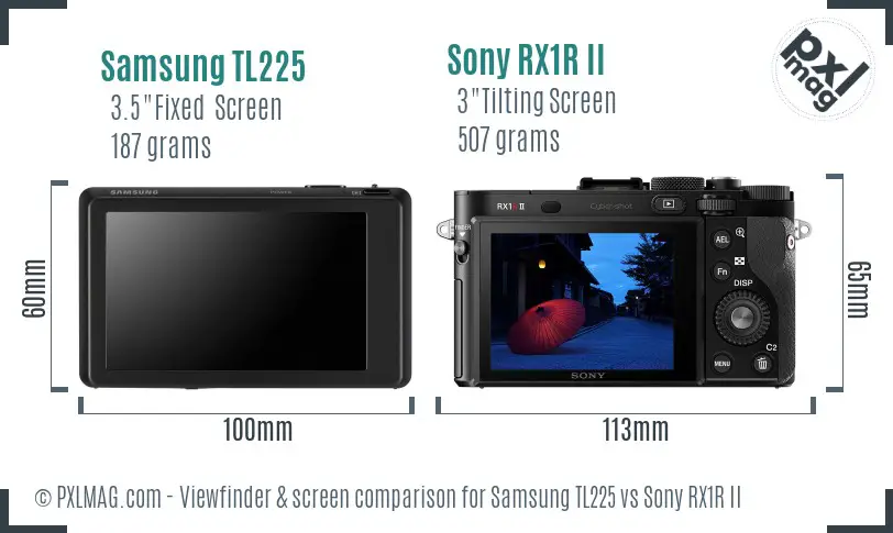 Samsung TL225 vs Sony RX1R II Screen and Viewfinder comparison Samsung TL225 vs Sony RX1R II Screen and Viewfinder comparison