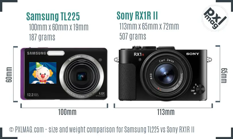 Samsung TL225 vs Sony RX1R II size comparison Samsung TL225 vs Sony RX1R II size comparison