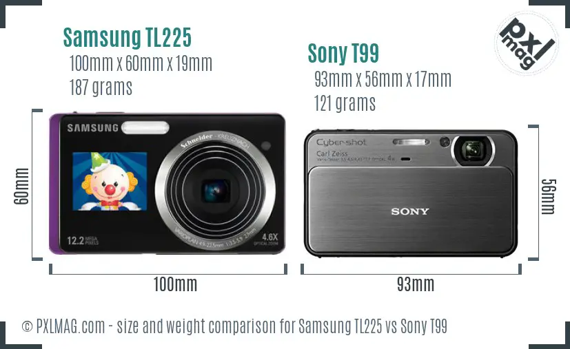 Samsung TL225 vs Sony T99 size comparison Samsung TL225 vs Sony T99 size comparison