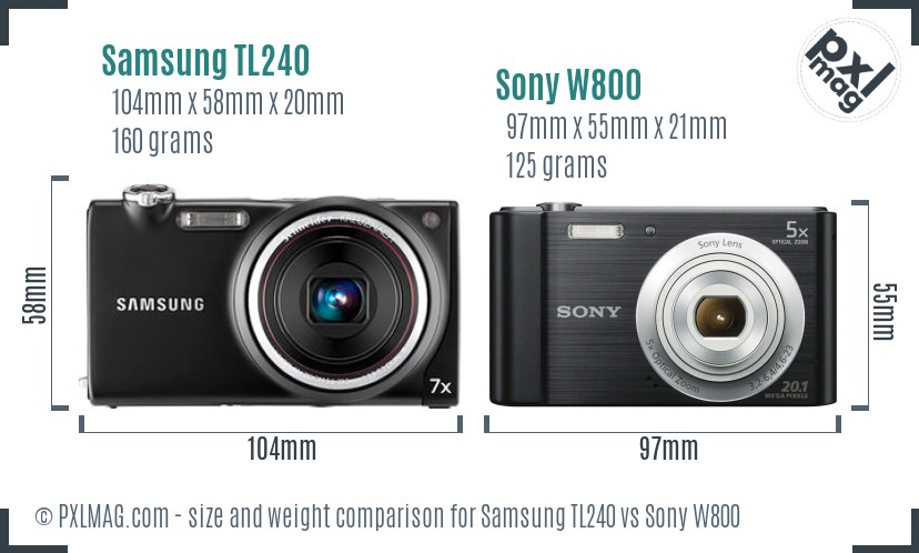 Samsung TL240 vs Sony W800 size comparison Samsung TL240 vs Sony W800 size comparison