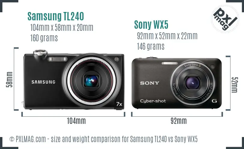 Samsung TL240 vs Sony WX5 size comparison Samsung TL240 vs Sony WX5 size comparison