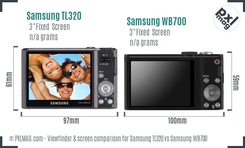 Samsung TL320 vs Samsung WB700 Screen and Viewfinder comparison