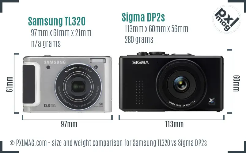 Samsung TL320 vs Sigma DP2s size comparison Samsung TL320 vs Sigma DP2s size comparison