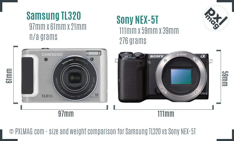 Samsung TL320 vs Sony NEX-5T size comparison Samsung TL320 vs Sony NEX-5T size comparison