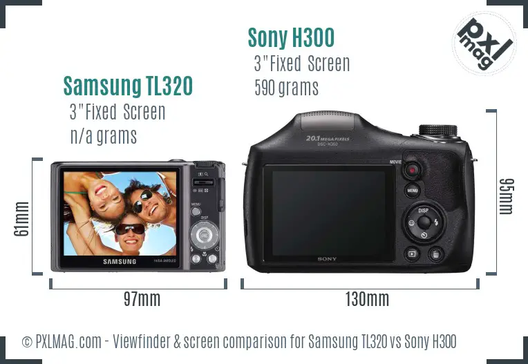 Samsung TL320 vs Sony H300 Screen and Viewfinder comparison Samsung TL320 vs Sony H300 Screen and Viewfinder comparison