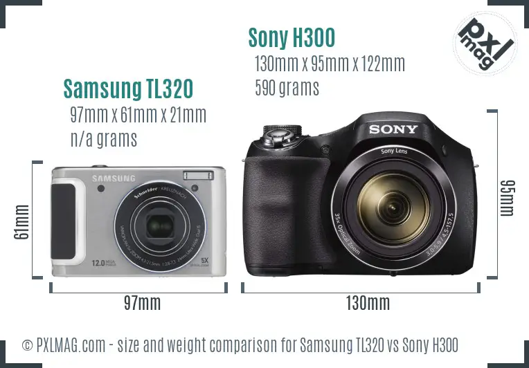 Samsung TL320 vs Sony H300 size comparison Samsung TL320 vs Sony H300 size comparison